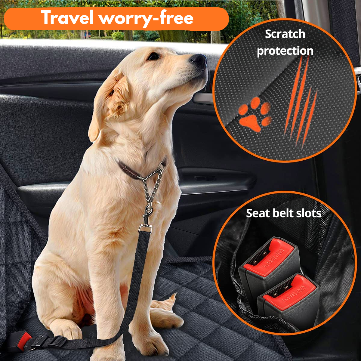 🐾 Pet Backseat Cover – Waterproof and Non-Slip