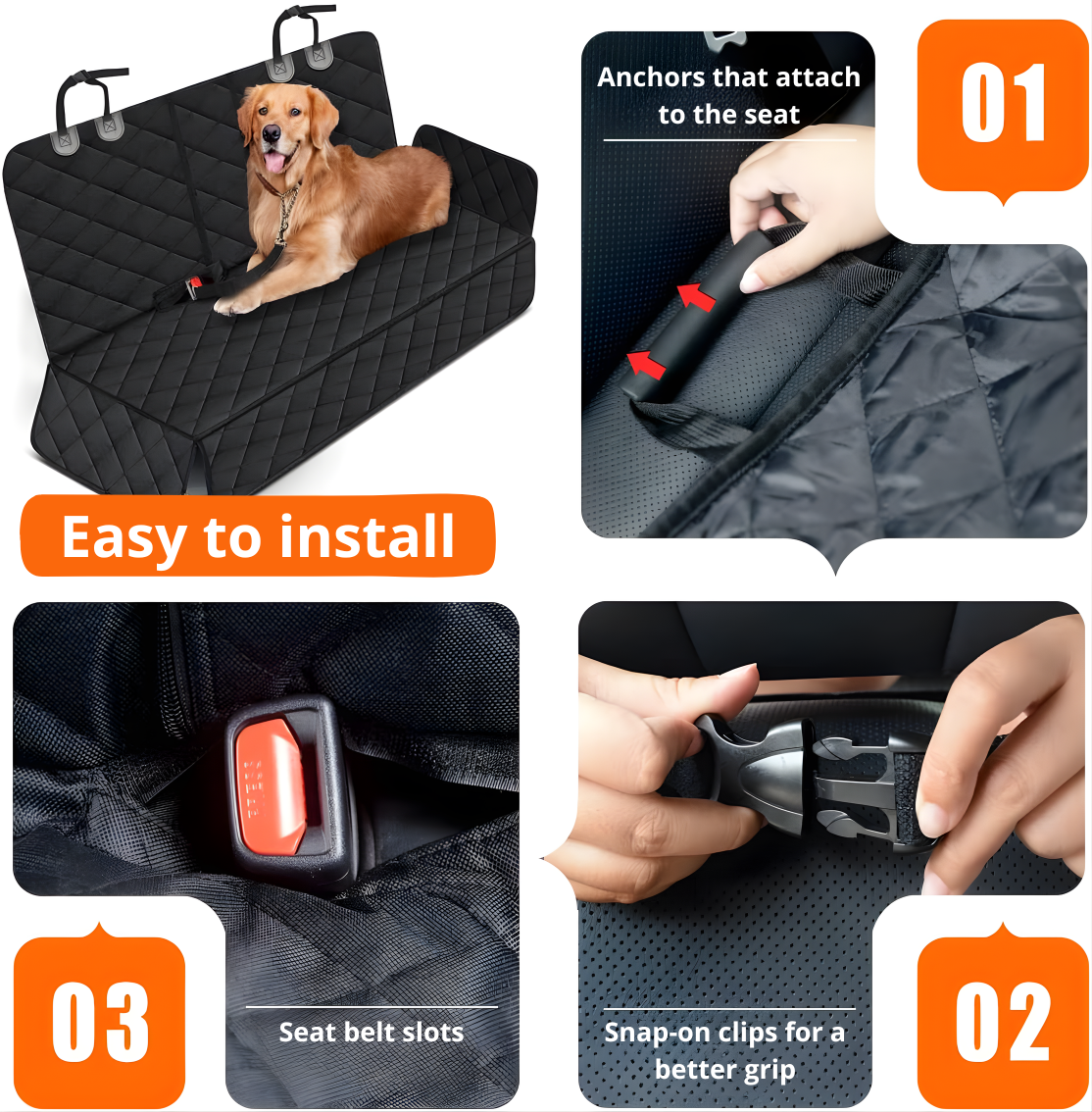 🐾 Pet Backseat Cover – Waterproof and Non-Slip